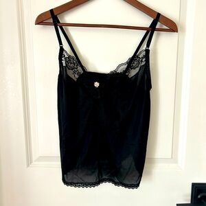 Black Lace Chemise with Adjustable Straps